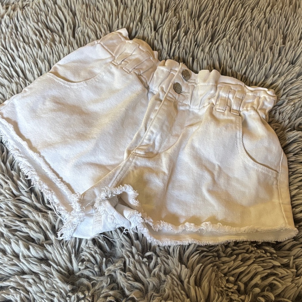 PACSUN mom shorts White Frayed Denim Shorts